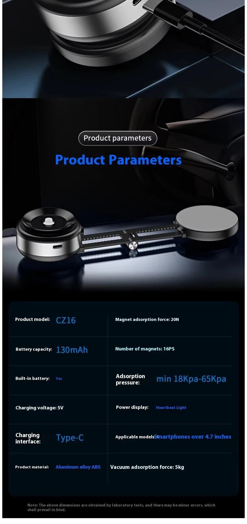 Electric Vacuum Magnetic Suction Car Phone Mount 360 Degree