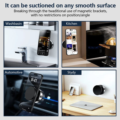 Electric Vacuum Magnetic Car Mount Stand for Cell Phone 360°