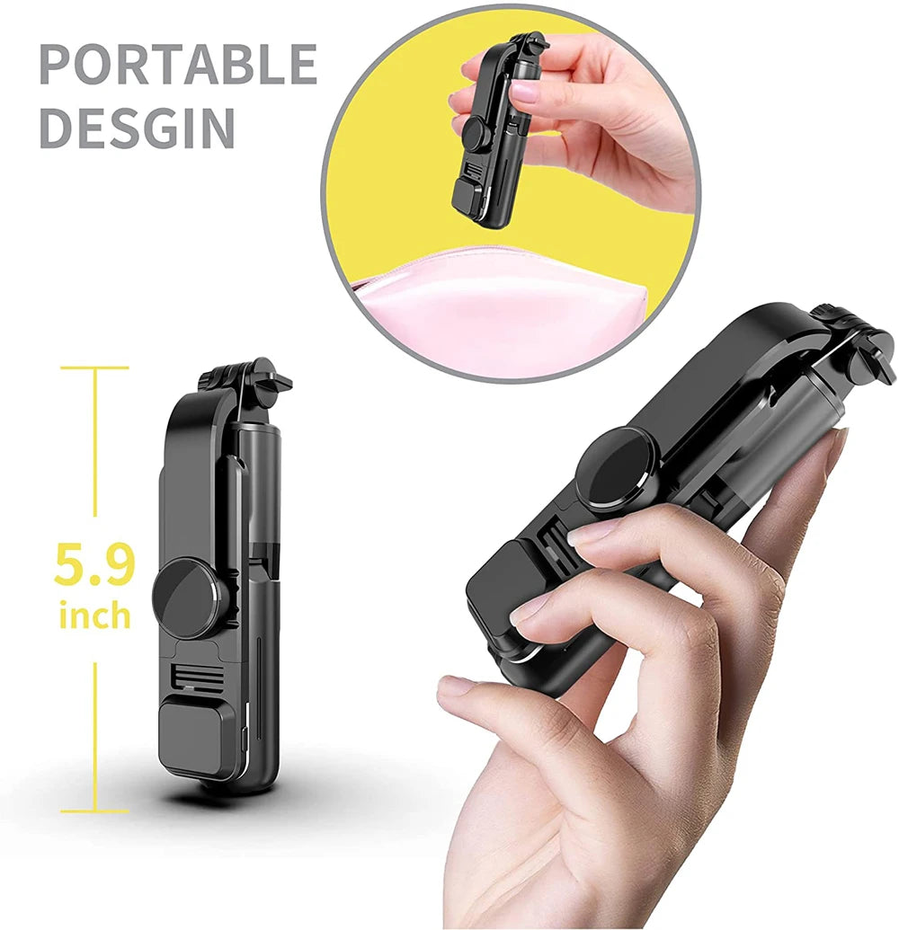 Wireless Bluetooth Selfie Stick Foldable Portable Tripod