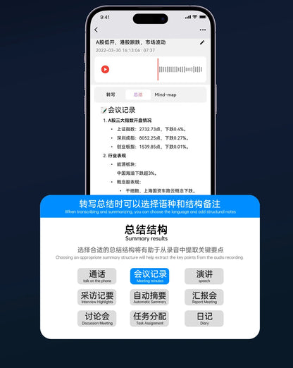 AI Voice Recorder Min Magnetic Powerd ChatGPT-4 App Translator