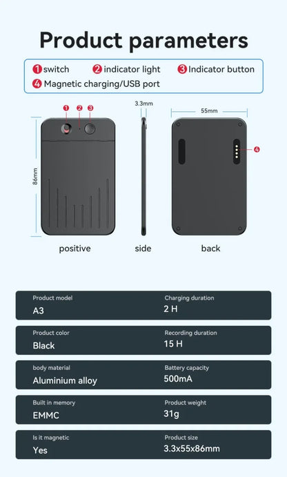 AI Voice Recorder APP Control AI Notetaking Device