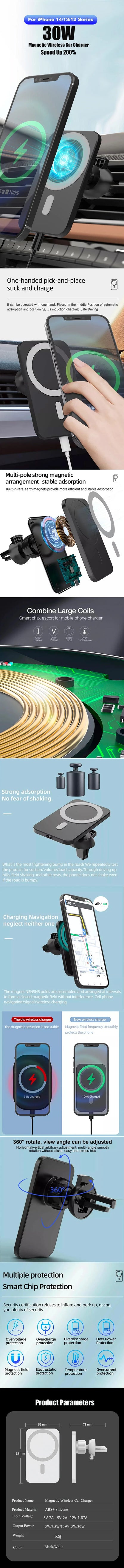 Wireless Charger Magnetic Car phone Holder