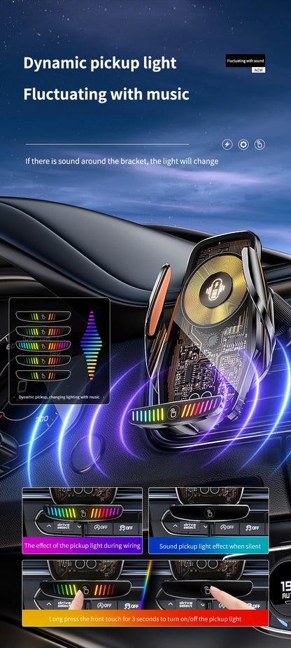 66W Magnetic Car Phone Holder 15W Wireless Fast Charger Car Stand