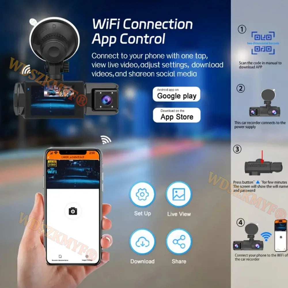 WIFI Dash Cam For Car Camera 1080P Video Recorder