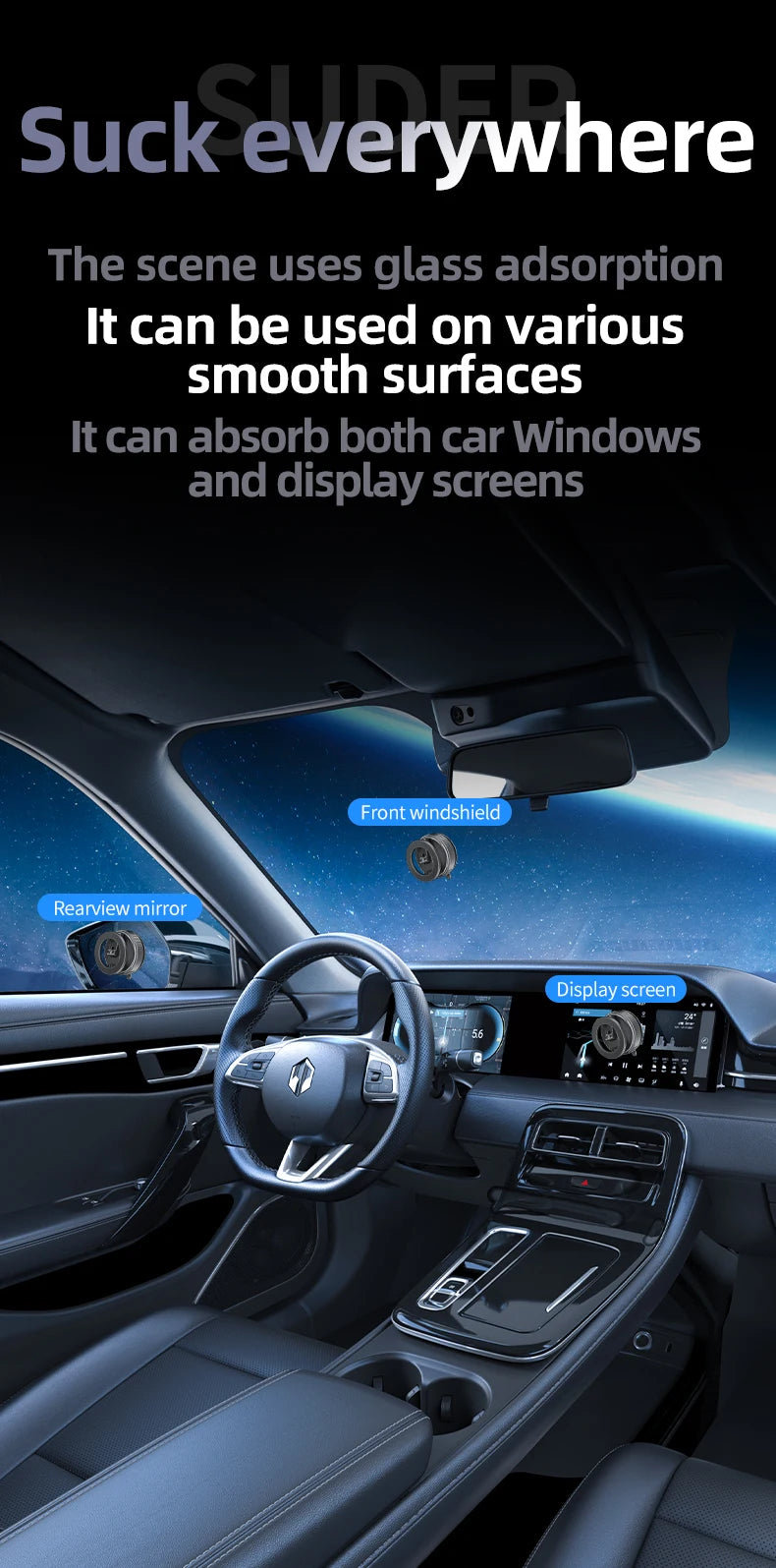 Universal Strong Magnetic Car Phone Holder Foldable Design