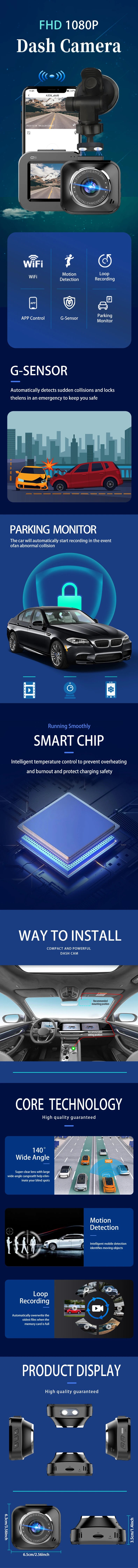 Car DVR Dash Cam WiFi FHD1080P Drive Video Recorder