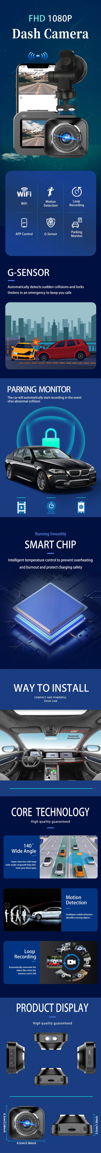 Car DVR Dash Cam WiFi FHD1080P Drive Video Recorder