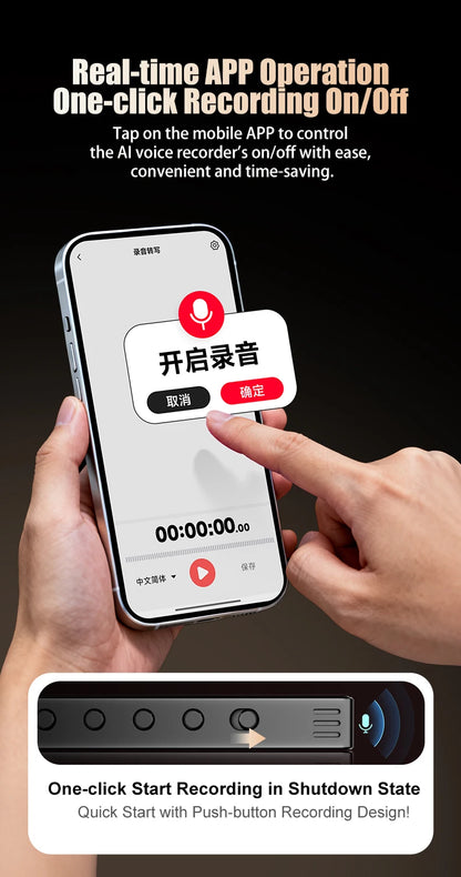 Famue Ai Voice Recorder with Text Transcription Mini Portable