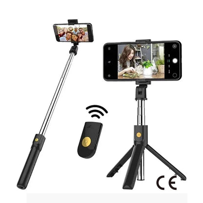 Portable Selfie Stick with Bluetooth Remote Mini Tripod