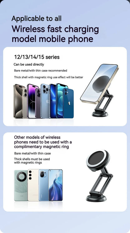 15W Metal Magnetic Car Phone Holder Wireless Charger