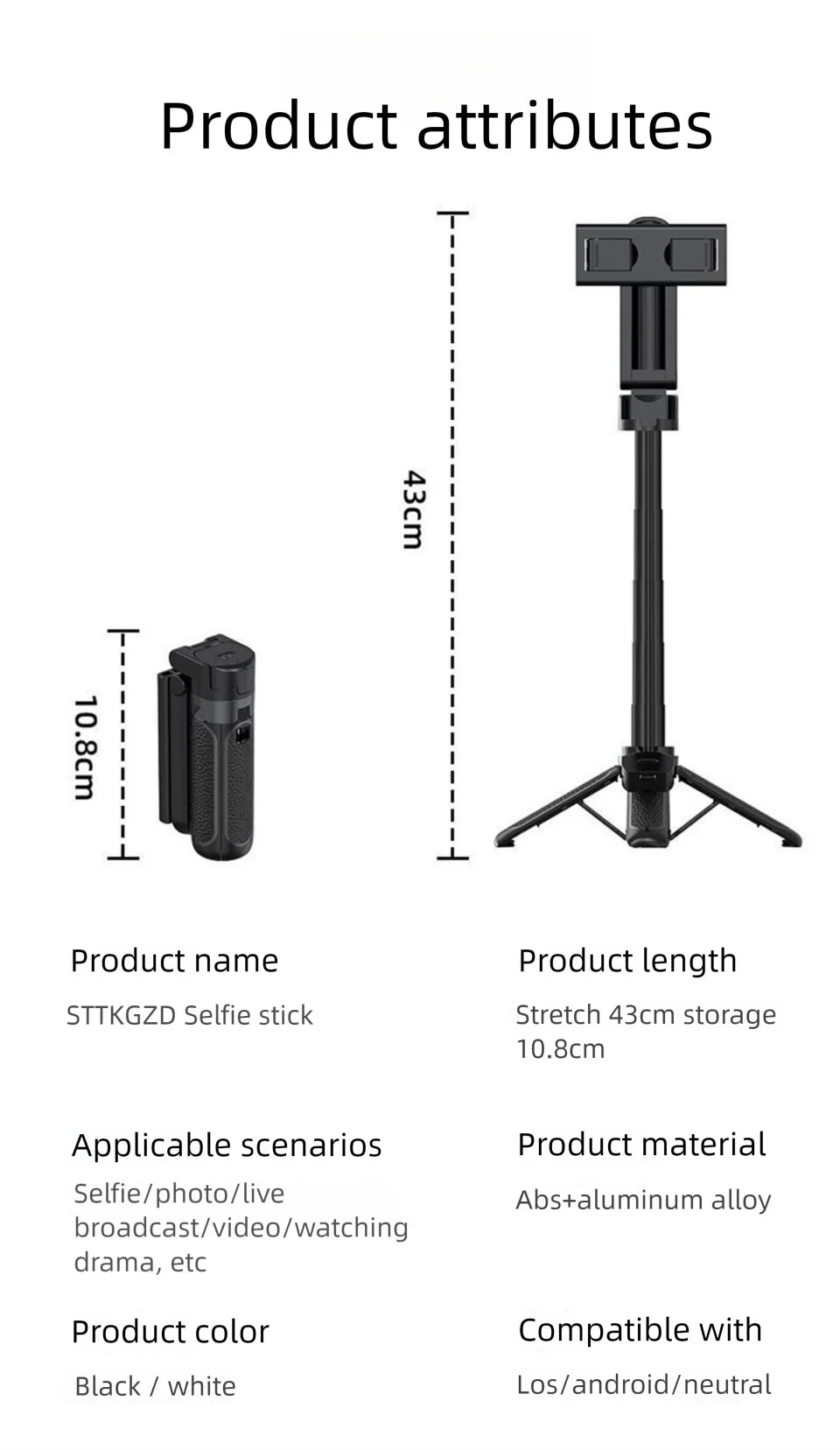 Super Mini Selfie Stick Portable Phone Holder Shooting Aid