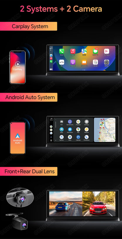 K2 Pro 11.3" Car DVR 4K Camera Wireless Car play Dash Cam