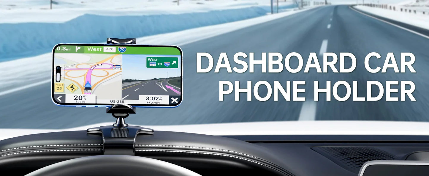 Phone Mount for Car Dashboard, 360 Degree Rotation Universal