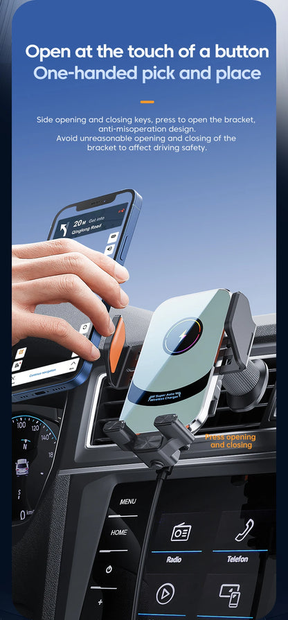 66W Wireless Car Phone Holder Fast Charging Magnetic Charger