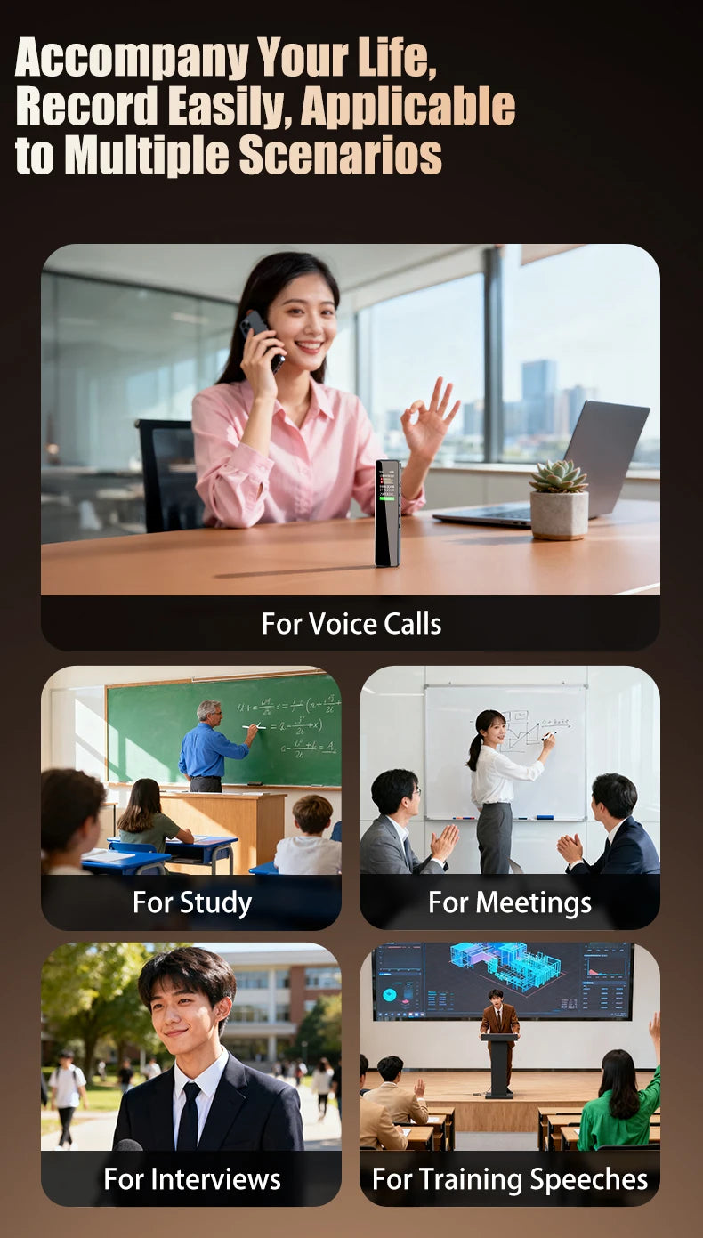 Famue Ai Voice Recorder with Text Transcription Mini Portable