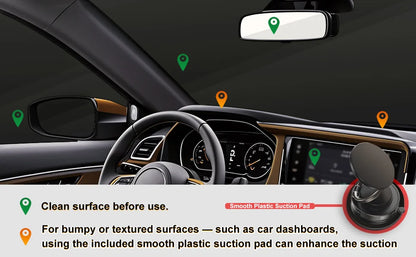 Suction Cup Phone Mount Magnetic Phone Holder for Car 360°