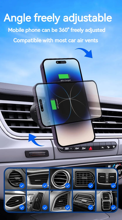 15W Car Magnetic Wireless Charger Holder with Metal Body