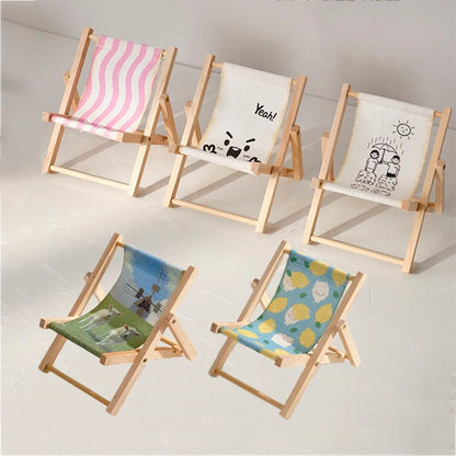 Wood Chair Shape Mobile Phone Stand Beach chair Desktop