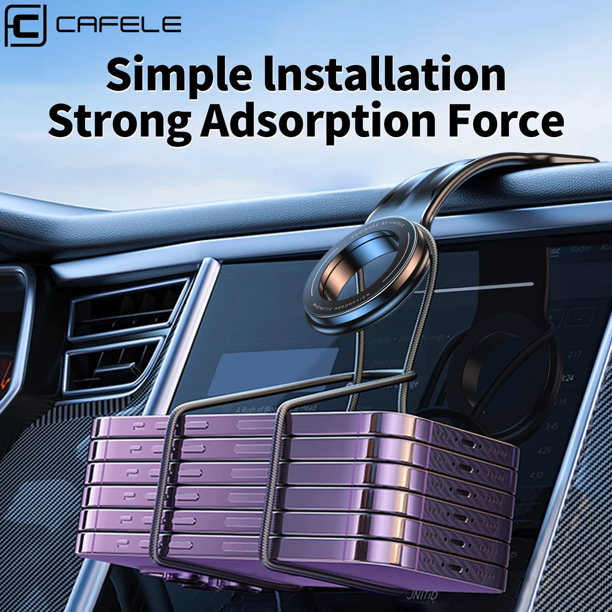 Magnetic Car Phone Holder Foldable Car Cell Phone Support Mount