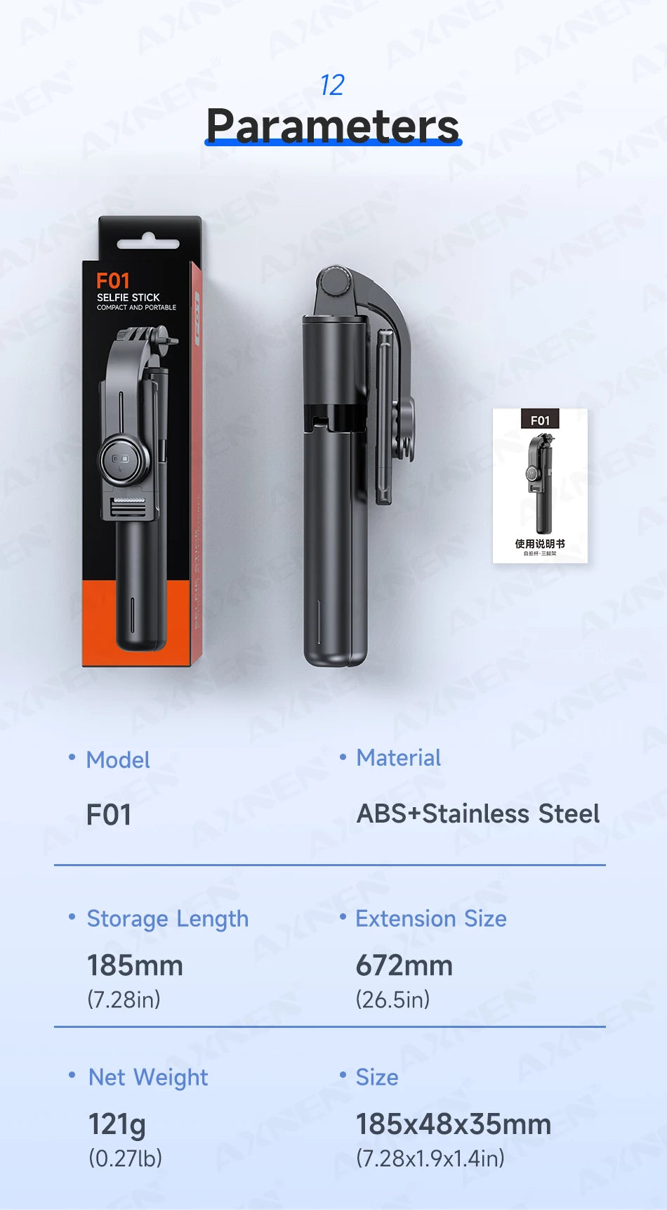 Bluetooth Selfie Stick Tripod Desktop Stand, Phone Holder