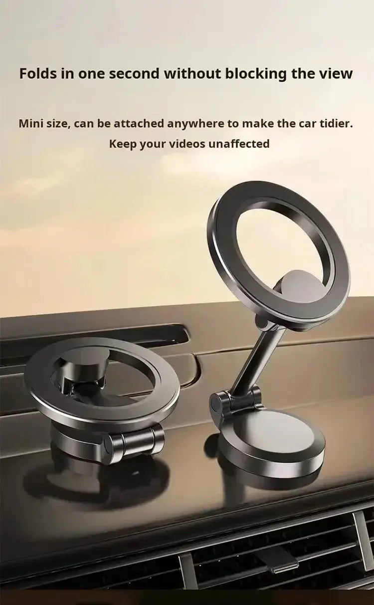 Alloy Folding Magnetic Car Compact Cell Phone Holder