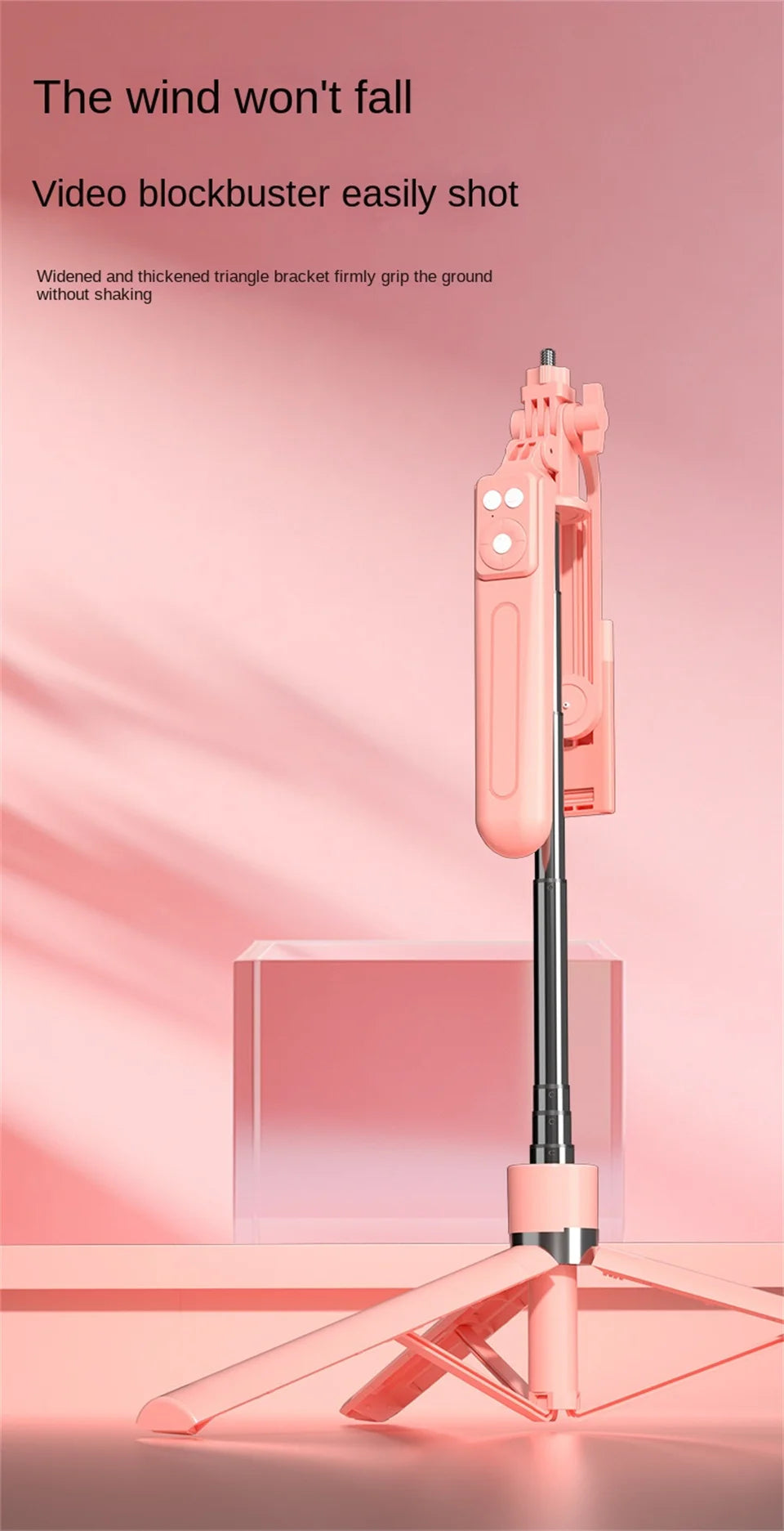 BSLIUFANG Selfie Stick Wireless Tripod Stand with Light