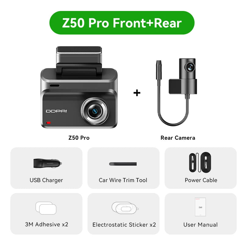 New DDPAI Dash Cam Z50 Pro 4K UHD 3"IPS Display