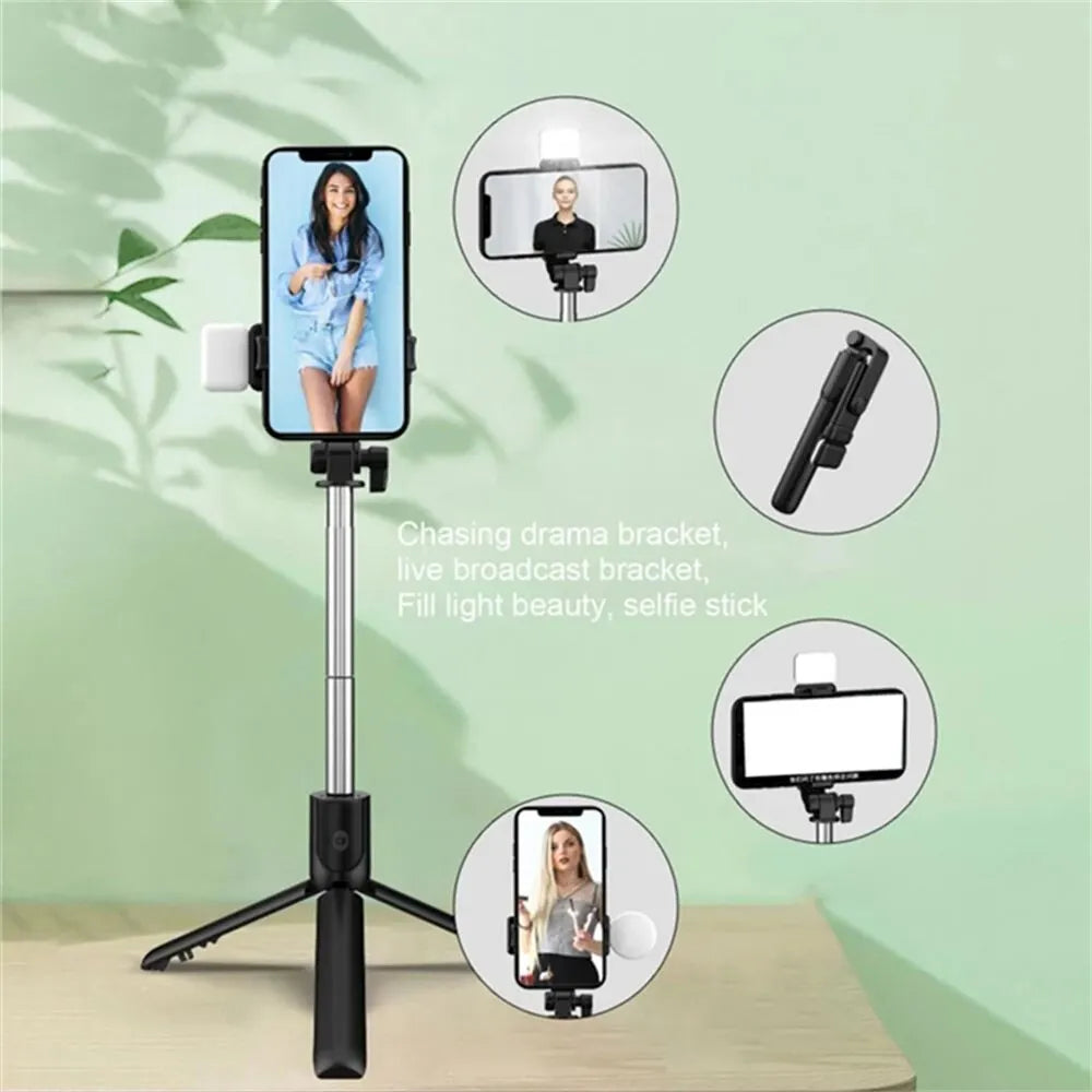 Phone Selfie Stick Tripod Bluetooth Remote Wireless Selfie Stick