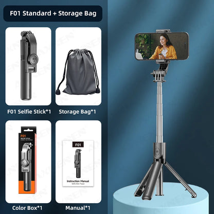 Bluetooth Selfie Stick Tripod Desktop Stand, Phone Holder