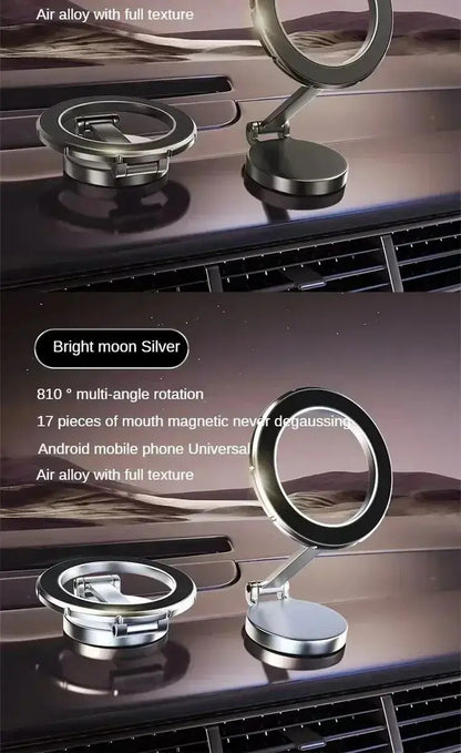 Alloy Folding Magnetic Car Compact Cell Phone Holder