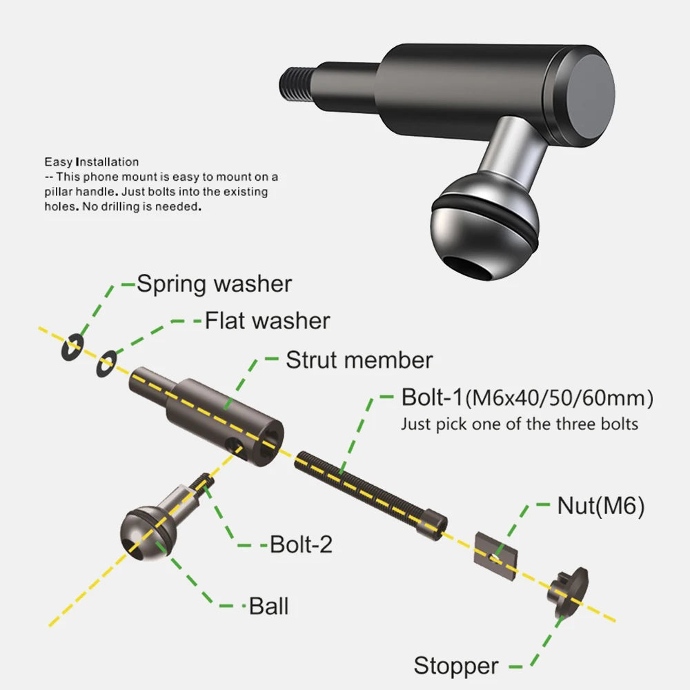 New 360 Degrees Rotatable A-Pillar Car Phone Holder