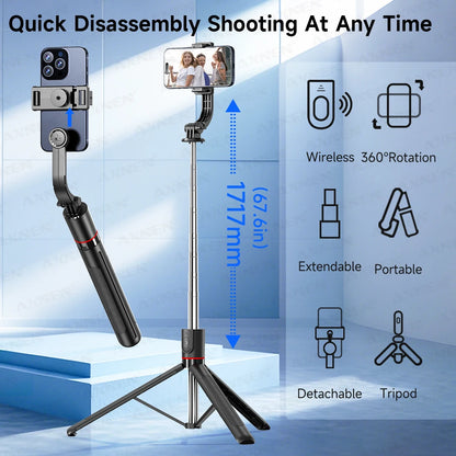 F15 Selfie Stick Tripod with Bluetooth Remote