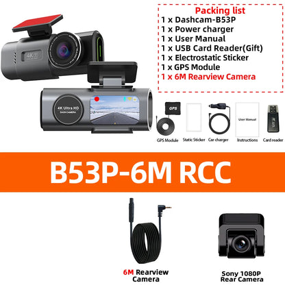 Yangood 4K Dash Cam Dual Channel Dual Lens Night Vision