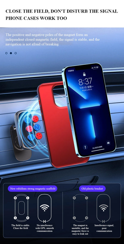 Magnetic Car Mount All-Metal Strongest Magnet Foldable