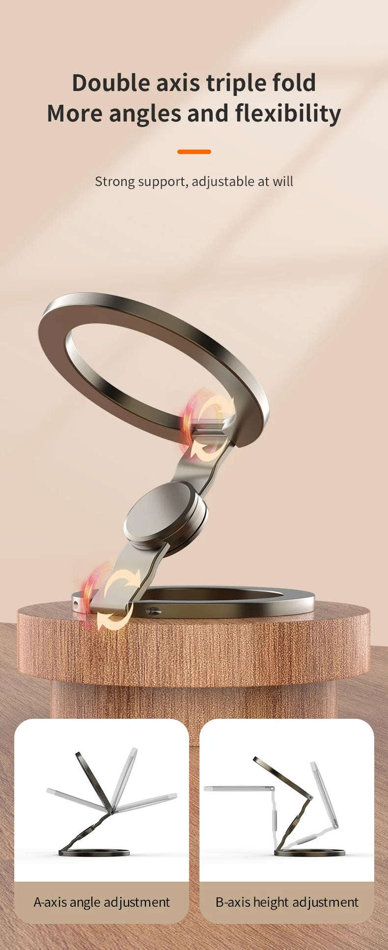 Foldable Double Sided Magnetic Phone Holder Stand