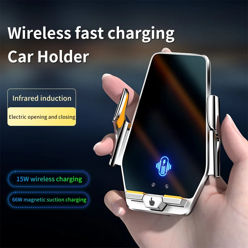 Car Phone Holder Stand 66W Wireless Fast Charging Station Charger