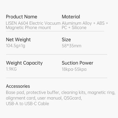 New Arrival Foldable Dashboard Magnetic Vacuum Suction Cup