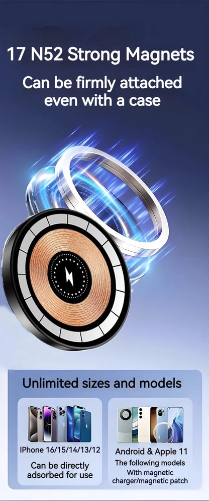 15W Car Magnetic Wireless Charger Holder with Metal Body