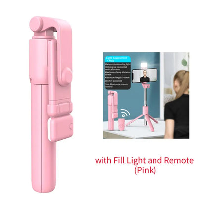 Phone Selfie Stick Tripod Bluetooth Remote Wireless Selfie Stick