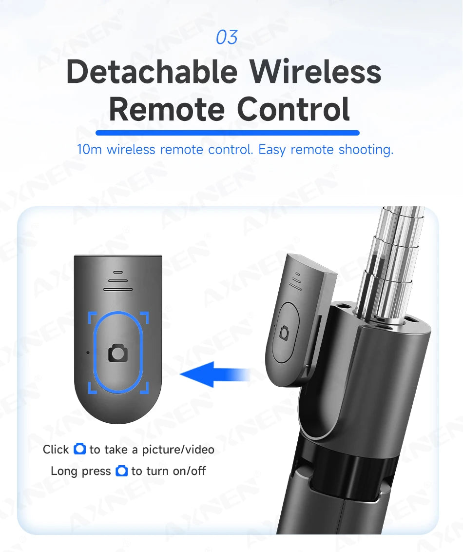 Bluetooth Selfie Stick Tripod Desktop Stand, Phone Holder