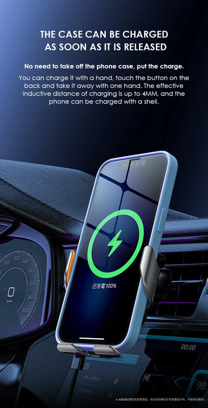 Wireless Car Charger Air Vent Auto Clamping Super Fast Charging