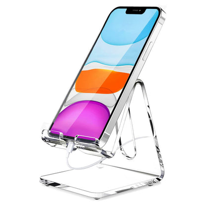 Clear Acrylic Cell Phone Stand Desk Dock Holder Charger Support