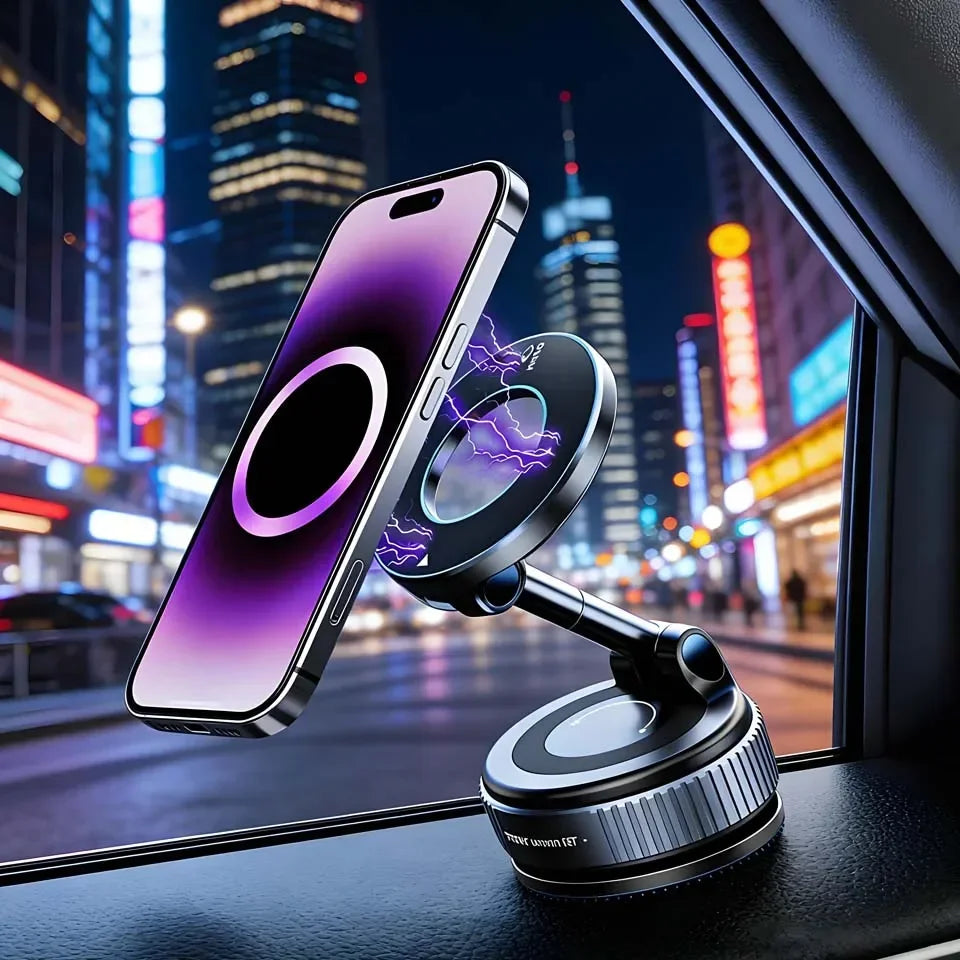 Vacuum Magnetic Car Phone Mount, 360° Rotatable