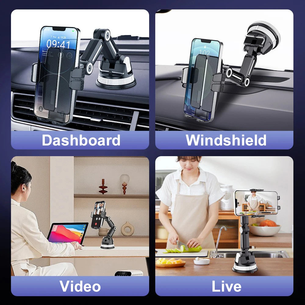 Adjustable Flexible Arm Car Phone Mount with Strong Suction Cup