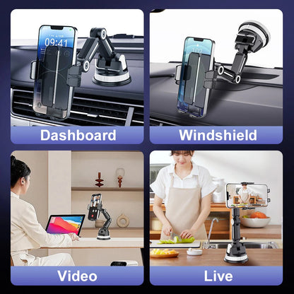 Adjustable Flexible Arm Car Phone Mount with Strong Suction Cup