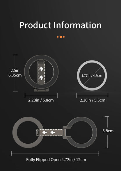 Double-Sided Magnetic Attraction Cell Phone Circular Holder