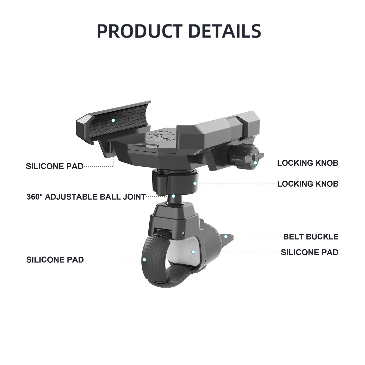 New Universal Cell Phone Clamp for Stroller Phone Holder Mount