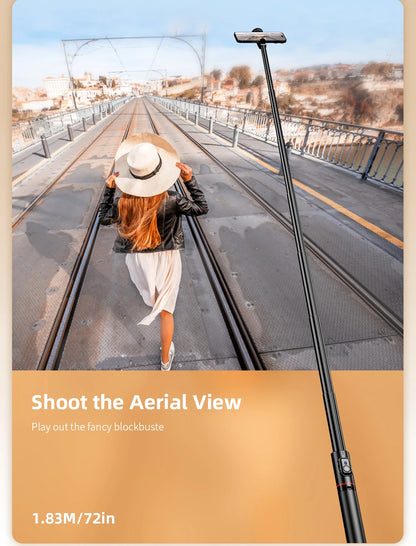 C10 Selfie Stick 72 Inch Aluminum Alloy with Wireless Bluetooth