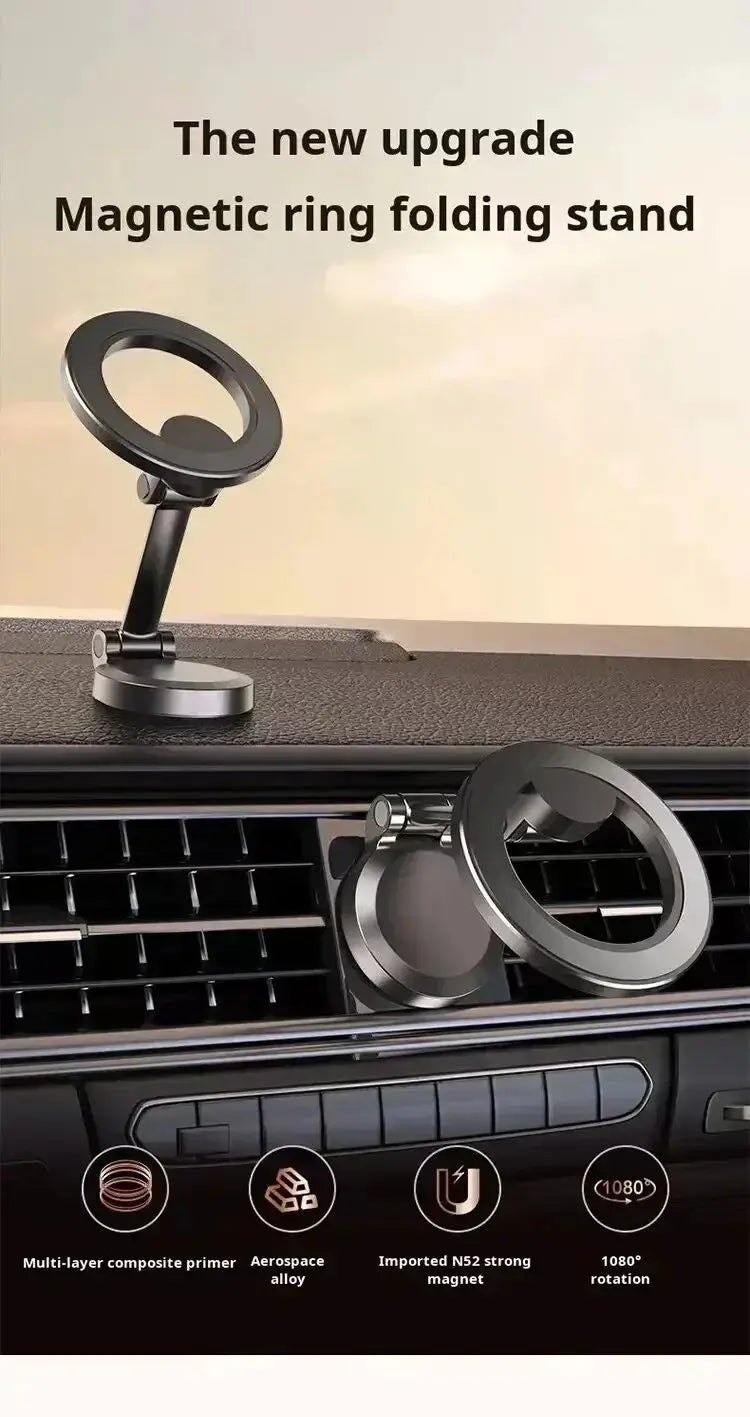 Alloy Folding Magnetic Car Compact Cell Phone Holder