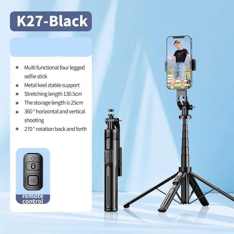 130cm Long Selfie Stick Tripod Extendable Wireless Bluetooth